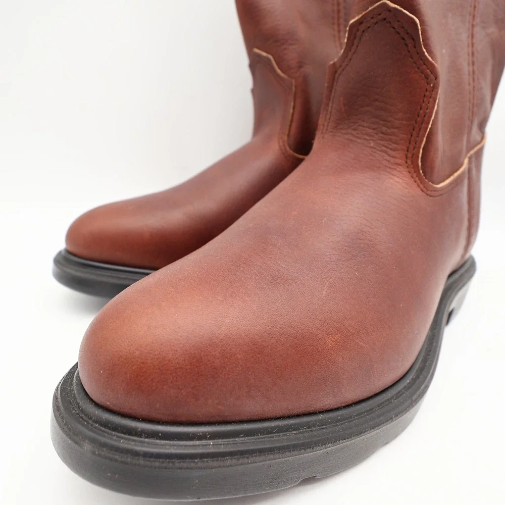 Red Wing 1132 Pecos Boots Mens 8 E Brown Leather Pull On Work Made In USA NIB